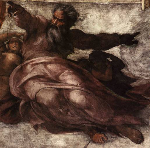 Creation of the Sun and Moon, by Michangelo